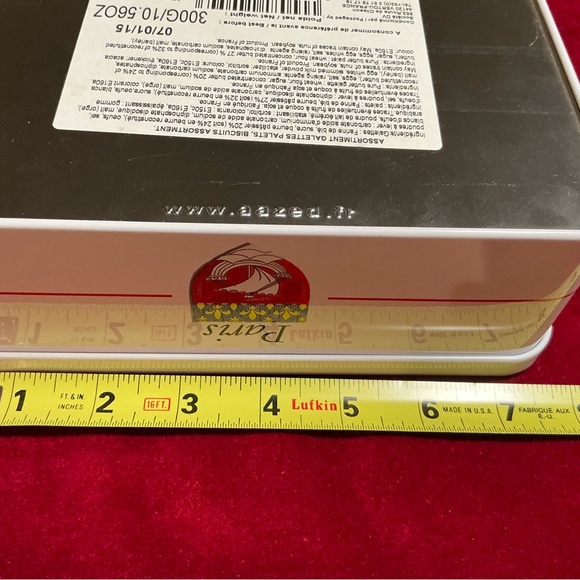 Collectible Metal Box Raised Relief Color Images of 5 Paris Landmarks Hinged Lid - Picture 9 of 11